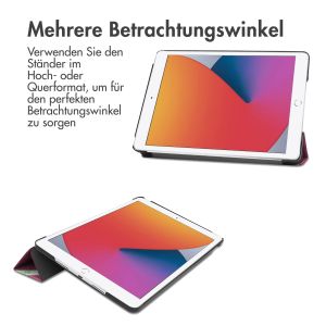 iMoshion Design Trifold Klapphülle für das iPad 7 (2019) / iPad 8 (2020) / iPad 9 (2021) 10.2 inch - Bordeaux Graphic