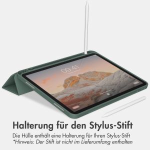 Accezz Smarte Klapphülle aus Silikon für das iPad Air 5 (2022) / iPad Air 4 (2020) - Dunkelgrün