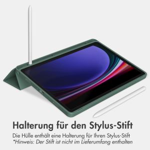 Accezz Smarte Klapphülle aus Silikon für das Samsung Galaxy Tab A9 8.7 Zoll - Dunkelgrün