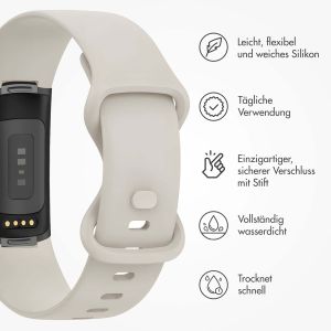iMoshion Silikonband für die Fitbit Charge 5 / Charge 6 - Größe S - Aprikose