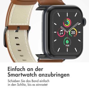 iMoshion Klassisches Lederarmband für die Apple Watch Series 1-9 / SE – 38/40/41 mm – Braun