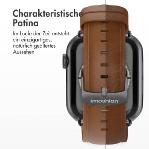 iMoshion Klassisches Lederarmband für die Apple Watch Series 1-9 / SE – 38/40/41 mm – Braun