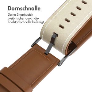 iMoshion Klassisches Lederarmband für die Apple Watch Series 1-9 / SE / Ultra (2) - 42/44/45/49 mm – Braun