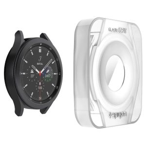 Spigen EZ FIT Glas.tR Displayschutzfolie mit Applikator für die Samsung Galaxy Watch 4 Classic - 42 mm - Transparent