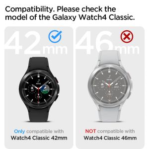 Spigen EZ FIT Glas.tR Displayschutzfolie mit Applikator für die Samsung Galaxy Watch 4 Classic - 42 mm - Transparent
