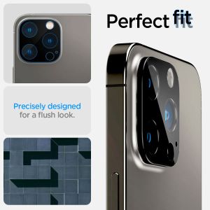 Spigen GLAStR Kameraprotektor aus Glas 2er-Pack für das iPhone 14 Pro / 14 Pro Max - Schwarz