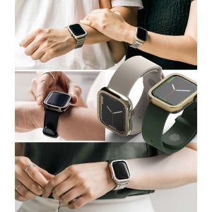 Ringke Bezel Styling für die Apple Watch Series 7 / 8 / 9 - 41 mm - Hairline Bolts Gold