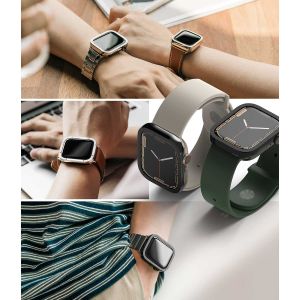 Ringke Bezel Styling für die Apple Watch Series 7 / 8 / 9 - 41 mm - Hairline Plain Silver