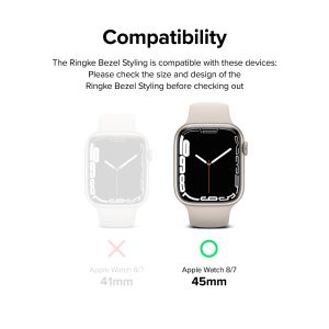 Ringke Bezel Styling für die Apple Watch Series 7 / 8 / 9 - 45 mm - Hairline Bolts Silver