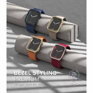 Ringke Bezel Styling für die Apple Watch Series 7 / 8 / 9 - 45 mm - Hairline Plain Black