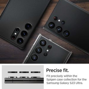 Spigen GLAStR Kameraprotektor aus Glas 2er-Pack für das Samsung Galaxy S23 Ultra - Schwarz