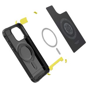 Spigen Rugged Armor Backcover MagSafe für das iPhone 15 Pro Max - Schwarz