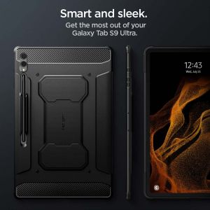 Spigen Rugged Armor Pro Klapphülle für das Samsung Galaxy Tab S9 Ultra - Schwarz