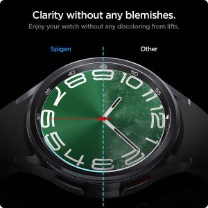 Spigen EZ FIT Glas.tR Displayschutzfolie mit Applikator für die Samsung Galaxy Watch 6 Classic - 47 mm - Transparent