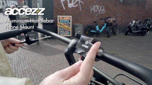 Accezz Handyhalterung für das Fahrrad – verstellbar – universell – Aluminium – schwarz