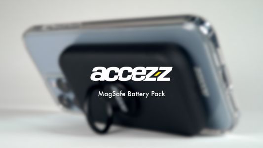 Accezz MagSafe Powerbank - 5000 mAh - Kabellose Powerbank mit Ringhalterung - Schwarz