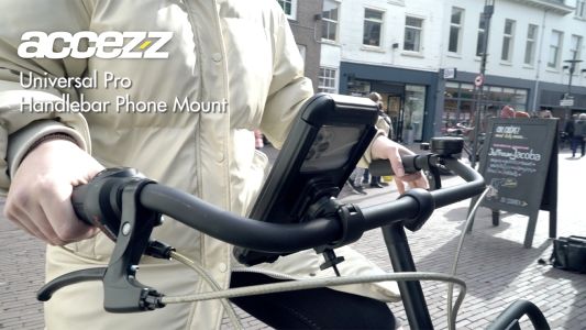 Accezz Handyhalterung Pro für das Fahrrad – Universell – mit gehäuse – Schwarz