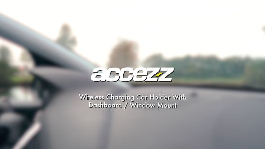 Accezz ﻿Handyhalterung Auto  – Kabelloses Ladegerät – Armaturenbrett und Windschutzscheibe – Schwarz