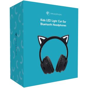 iMoshion Kids LED Light Cat Ear Bluetooth-Kopfhörer - Kinderkopfhörer - Kabelloser Kopfhörer + AUX-Kabel - Rosa