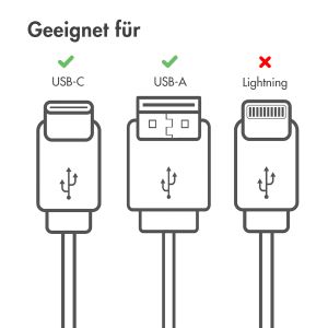 iMoshion Braided USB-C-zu-USB Kabel für das iPhone 15 Pro Max - 1 Meter - Schwarz