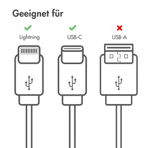 iMoshion ﻿Lightning- auf USB-C-Kabel – nicht MFi-zertifiziert  – Geflochtenes Gewebe  – 1 m – Weiß