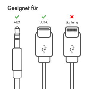 iMoshion ﻿AUX-Kabel – 3,5 mm/Audio-Klinkenbuchse auf USB-C-Kabel – Stecker auf USB-C – 1 Meter – Weiß