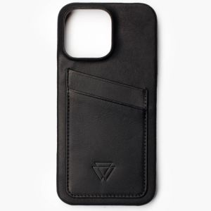 Wachikopa Full Wrap C.C. Back Cover mit 2 Kartenhaltern für das iPhone 15 Pro - Black