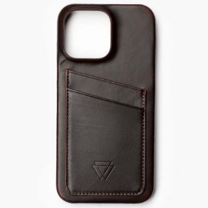 Wachikopa Full Wrap C.C. Back Cover mit 2 Kartenhaltern für das iPhone 13 Pro - Dark Brown