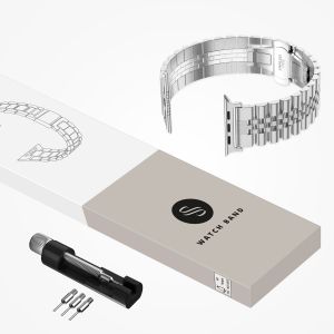Selencia Jubilee-Edelstahlarmband für die Apple Watch Series 1-9 / SE - 38/40/41 mm - Silber