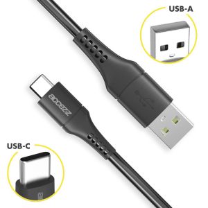 Accezz USB-C auf USB-Kabel für das Samsung Galaxy A41 - 1 m - Schwarz