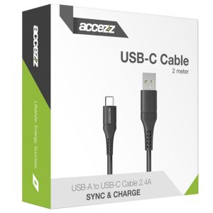 Accezz USB-C auf USB-Kabel für das iPhone 15 - 2 m - Schwarz