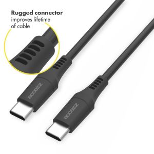 Accezz USB-C auf USB-C Kabel für das Samsung Galaxy A21s - 0,2 m - Schwarz