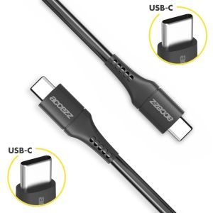 Accezz USB-C auf USB-C-Kabel für das iPhone 15 - 0,2 m - Schwarz