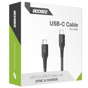 Accezz USB-C auf USB-C Kabel für das Samsung Galaxy A34 (5G) - 0,2 m - Schwarz