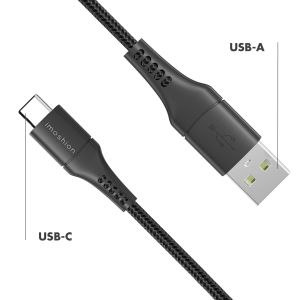 iMoshion USB-C auf USB-Kabel für das Samsung Galaxy S20 FE - Geflochtenes Gewebe - 1,5 m - Schwarz