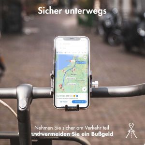Accezz Handyhalterung für das Fahrrad für das Samsung Galaxy A21s - Verstellbar - Universell - Aluminium - Schwarz