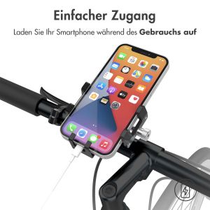 Accezz Handyhalterung für das Fahrrad für das Samsung Galaxy A53 - Verstellbar - Universell - Aluminium - Schwarz