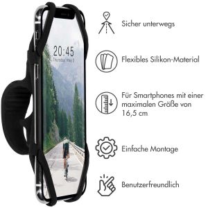 Accezz Handyhalterung für das Fahrrad für das iPhone 8 Plus - Verstellbar - Universell - Schwarz