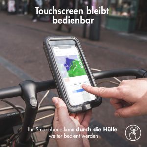 Accezz Handyhalterung Pro Fahrrad für das iPhone 13 Mini - universell - mit Gehäuse - schwarz