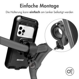 Accezz Handyhalterung Pro Fahrrad für das iPhone SE (2022) - universell - mit Gehäuse - schwarz