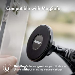 Accezz Handyhalterung für das Auto iPhone 13 Pro Max - MagSafe - Armaturenbrett und Windschutzscheibe - magnetisch - schwarz