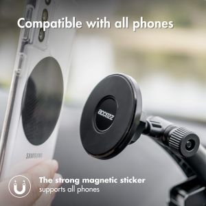 Accezz Handyhalterung für das Auto iPhone 13 Pro - MagSafe - Armaturenbrett und Windschutzscheibe - magnetisch - schwarz