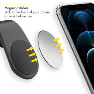 Accezz Handyhalterung für das Auto für das iPhone 15 - Universell - Lüftungsgitter - Magnetisch - Schwarz