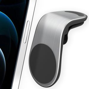 Accezz Handyhalterung für das Auto für das iPhone 12 Pro - universell - Lüftungsgitter - Magnetisch - Silberfarben