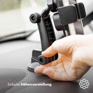 Accezz ﻿Handyhalterung Auto für das iPhone 14 Plus – Kabelloses Ladegerät – Armaturenbrett und Windschutzscheibe – Schwarz