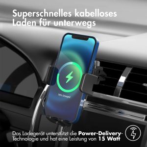 Accezz ﻿Handyhalterung Auto für das Samsung Galaxy S23 - Kabelloses Ladegerät - Lüftungsgitter - Schwarz