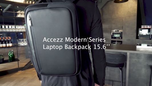 Accezz Modern Series Laptop Bag - ﻿Laptoptasche Rucksack - Geeignet für Laptops bis 15,6 Zoll - Schwarz