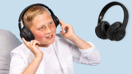 iMoshion Kids LED Light Bluetooth-Kopfhörer - Kinderkopfhörer - Kabelloser Kopfhörer + AUX-Kabel - Schwarz