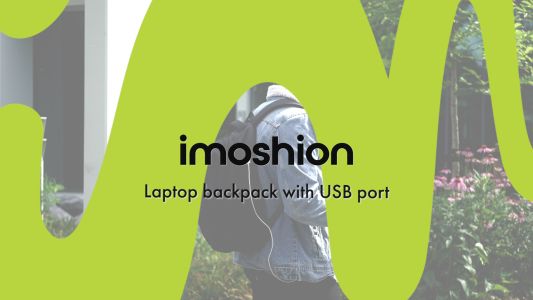 iMoshion ﻿Laptop-Rucksack mit USB-Anschluss - Geeignet für Laptops bis 15.6 Zoll - Laptop-Rucksack für Herren - Schwarz