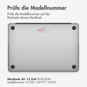 Selencia Cover mit Samtoberfläche für das MacBook Air 13 Zoll (2018-2020) - A1932 / A2179 / A2337 - Dunkelgrün